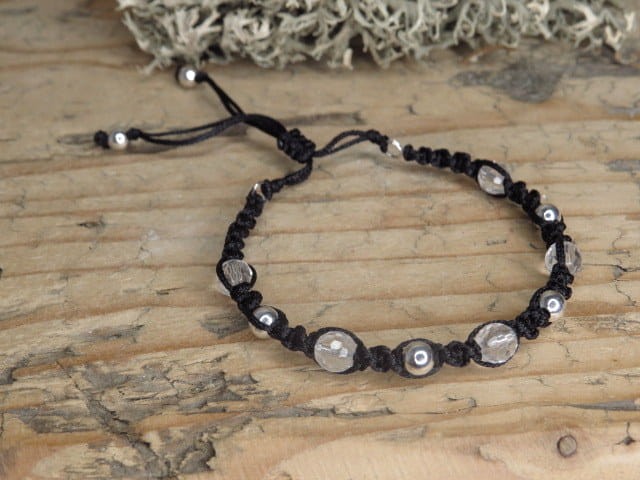 kryształ górski * bransoletka makrama