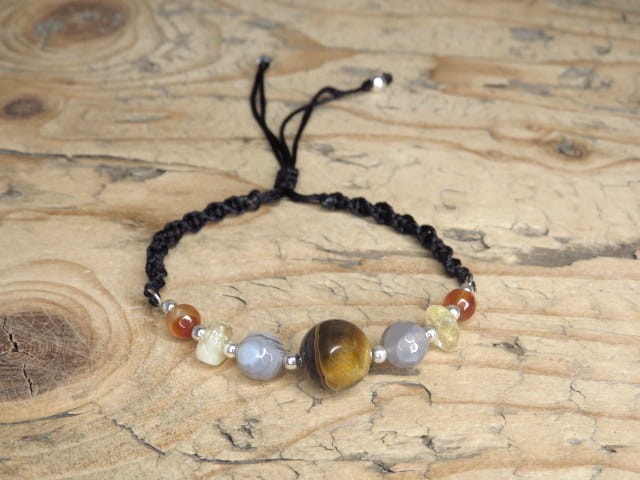 Kamienie dla znaku zodiaku Bliźnięta * bransoletka zodiakalna makrama