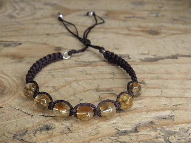 cytryn * czakra splotu słonecznego * bransoletka makrama
