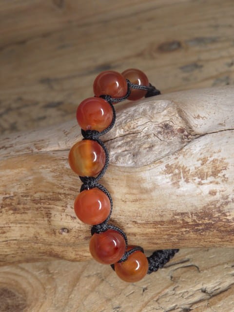 karneol * czakra sakralna * bransoletka pleciona makrama