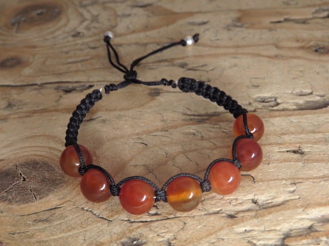 karneol * czakra sakralna * bransoletka pleciona makrama