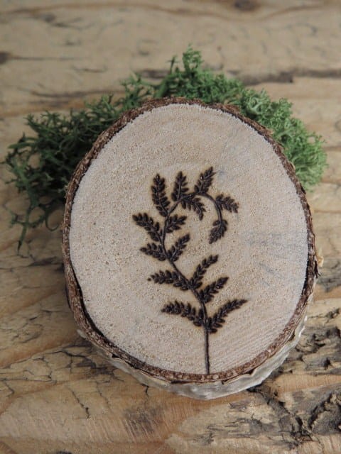 Magnes „Gałązka” – subtelna natura wypalona w drewnie