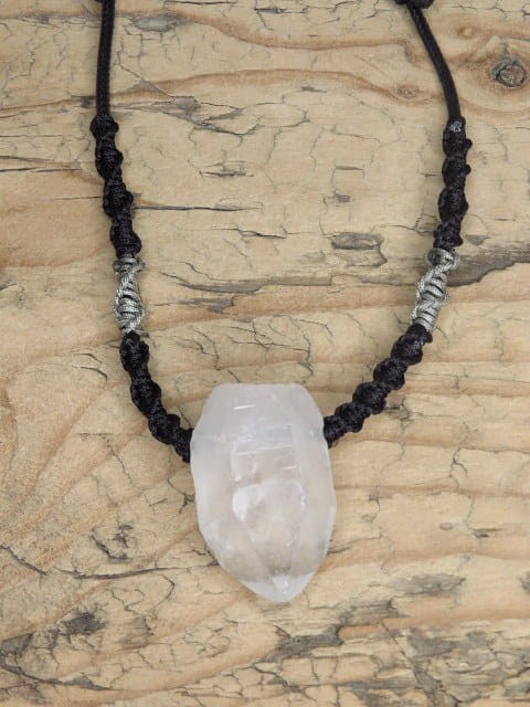 kryształ górski amulet ochrona i energia * naszyjnik makrama