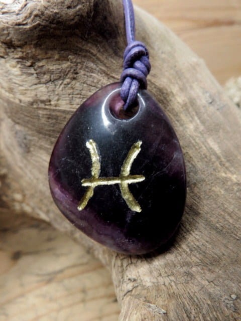 Ryby - znak zodiaku - fluoryt wisior