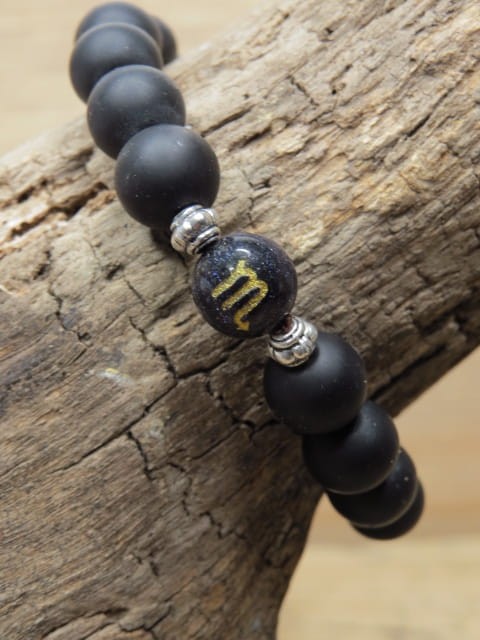 Bransoletka zodiakalna Skorpion – matowy onyks