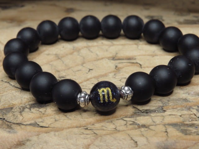 Bransoletka zodiakalna Skorpion – matowy onyks