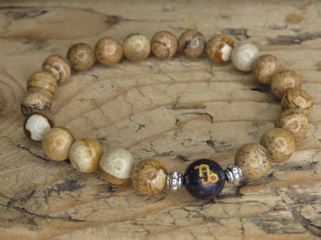 Bransoletka zodiakalna Koziorożec – jaspis Kalahari