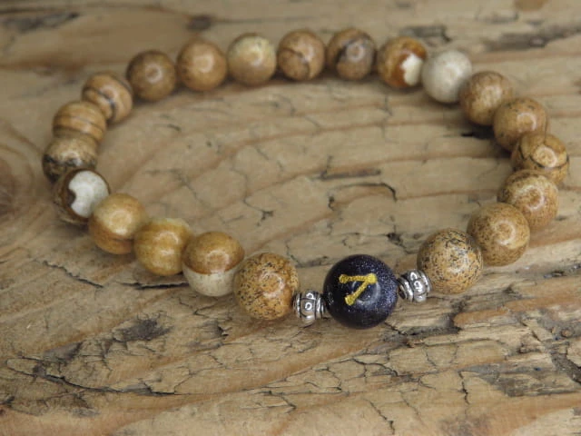 Bransoletka zodiakalna Koziorożec – jaspis Kalahari