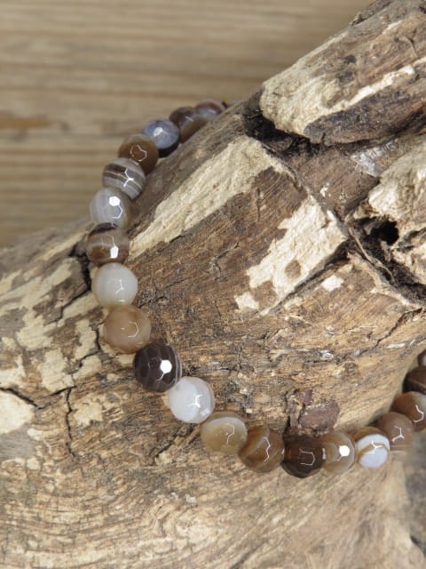 agat bransoletka 6mm - szlif fasetkowy