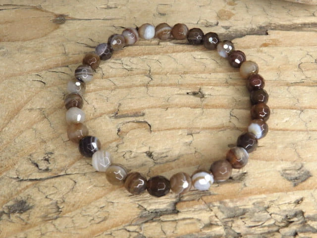 agat bransoletka 6mm - szlif fasetkowy