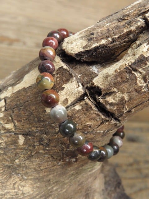 Bransoletka z jaspisu 6 mm – kolory ziemi
