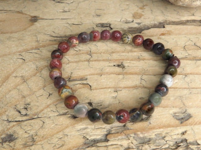 Bransoletka z jaspisu 6 mm – kolory ziemi