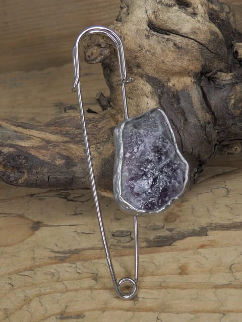 ametyst agrafka - broszka duża