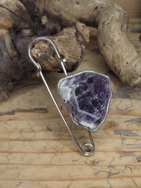 ametyst agrafka - broszka