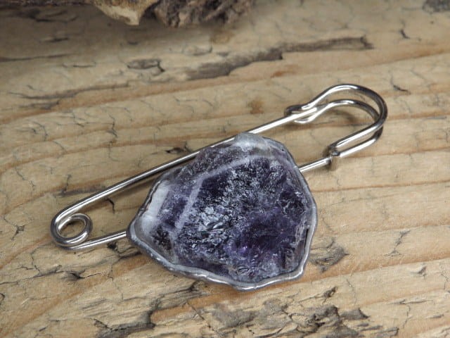 ametyst agrafka - broszka