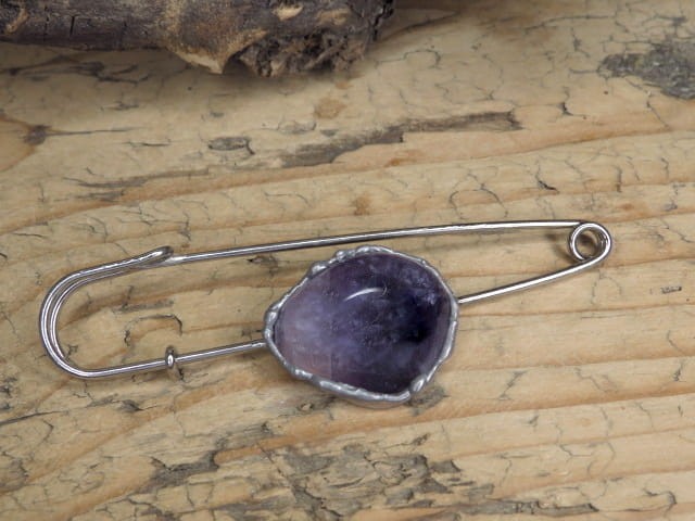 ametyst agrafka - broszka
