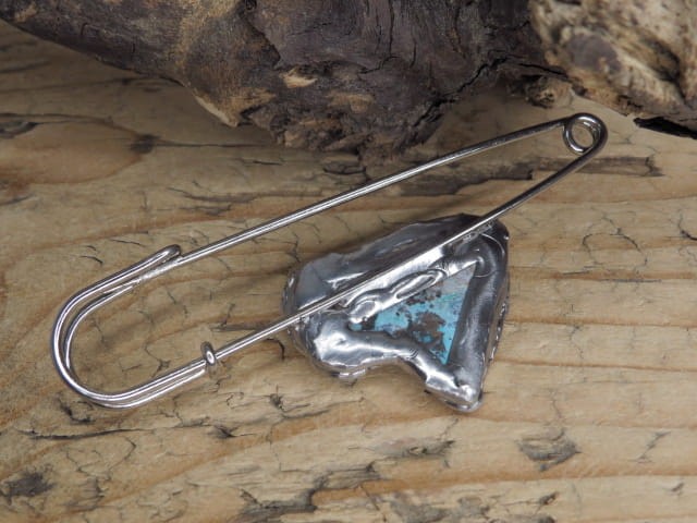 chryzokola agrafka - broszka duża