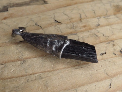 turmalin czarny szerl - wisior artystyczny