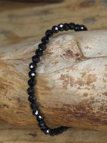 turmalin czarny * bransoletka 4mm - szlif fasetkowy