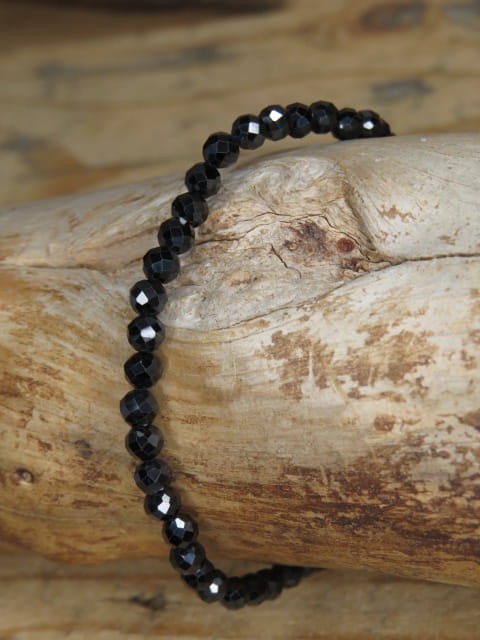 turmalin czarny * bransoletka 4mm - szlif fasetkowy