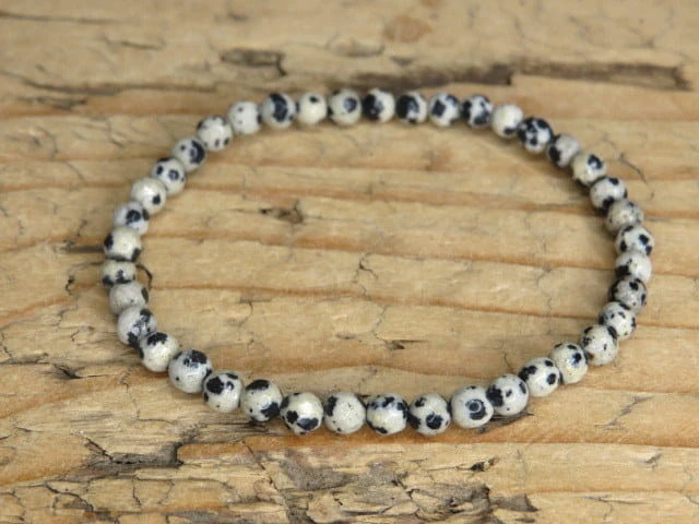 jaspis dalmatyńczyk * bransoletka 4mm - szlif fasetkowy