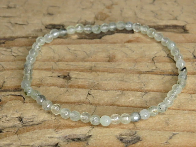 prehnit bransoletka 4mm - szlif fasetkowy