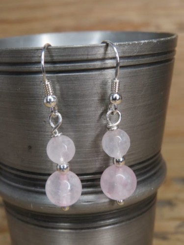 kwarc różowy * kolczyki