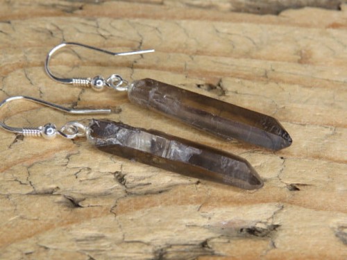 kwarc dymny * kolczyki