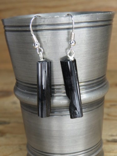 turmalin czarny * kolczyki