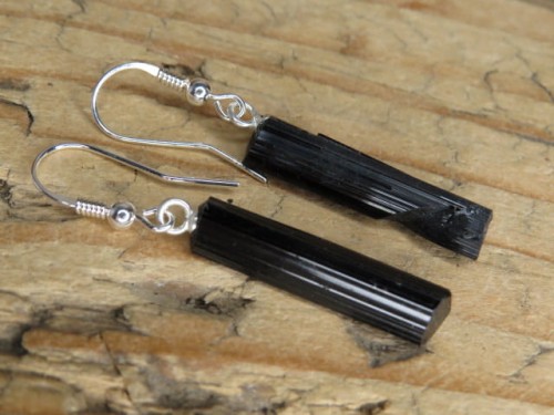 turmalin czarny * kolczyki