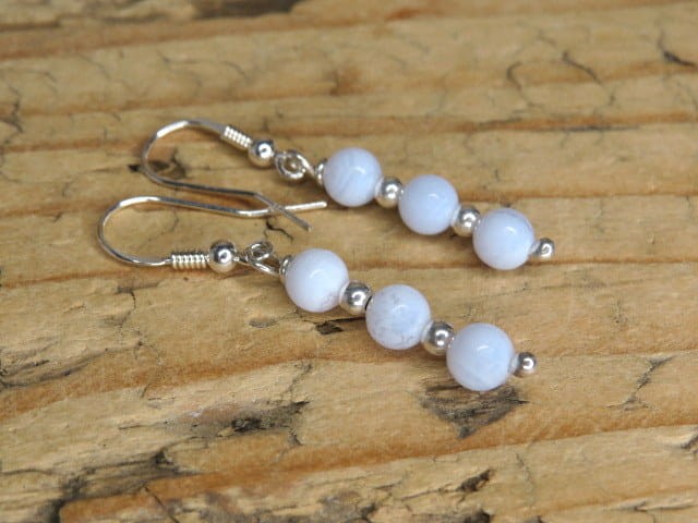 chalcedon błękitny * kolczyki