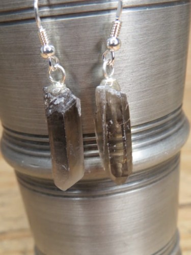 kwarc dymny * kolczyki