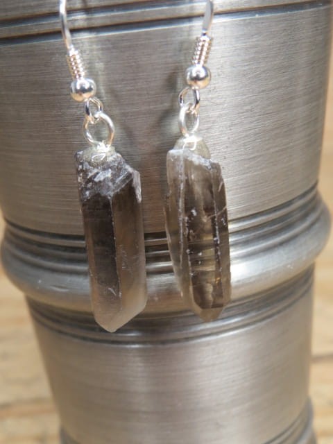 kwarc dymny * kolczyki