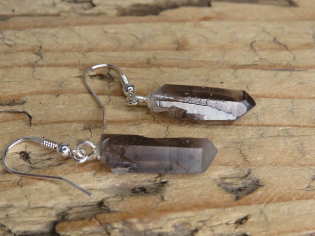 kwarc dymny * kolczyki