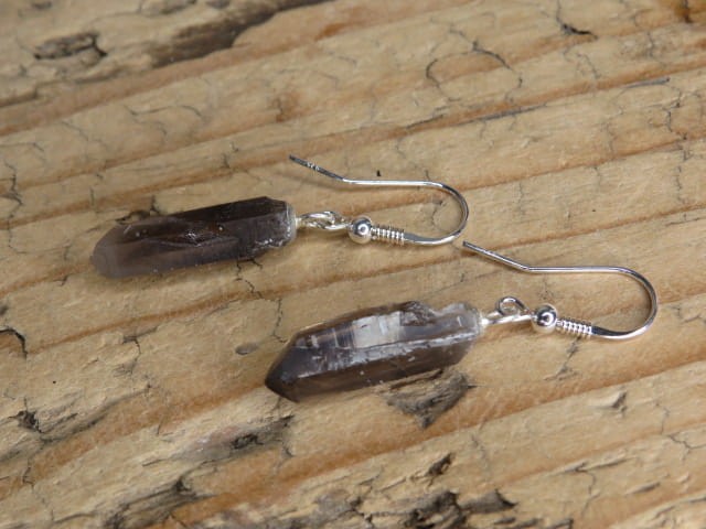 kwarc dymny * kolczyki