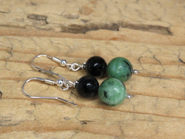 zoisyt i onyks * kolczyki