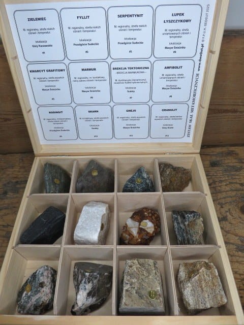 Dydaktyczny zestaw skał metamorficznych - kolekcja