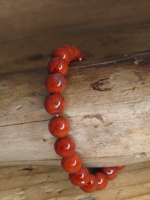 jaspis czerwony * bransoletka z kulek 8mm