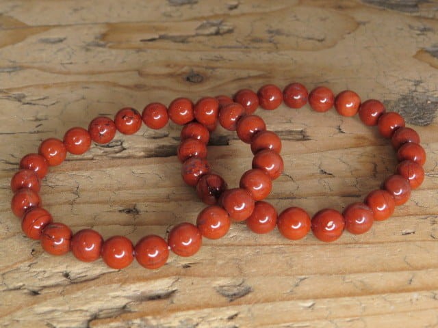 jaspis czerwony * bransoletka z kulek 8mm