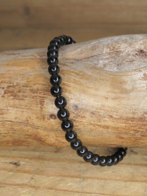 obsydian czarny * bransoletka z kulek 4mm