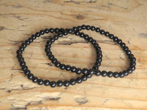 obsydian czarny * bransoletka z kulek 4mm