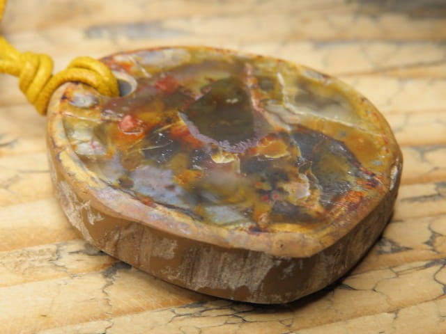 skamieniałe drewno * talizman długowieczności na rzemieniu