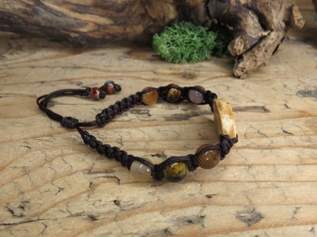 Regulowana bransoletka zodiakalna Bliźnięta – ceramika i kamienie