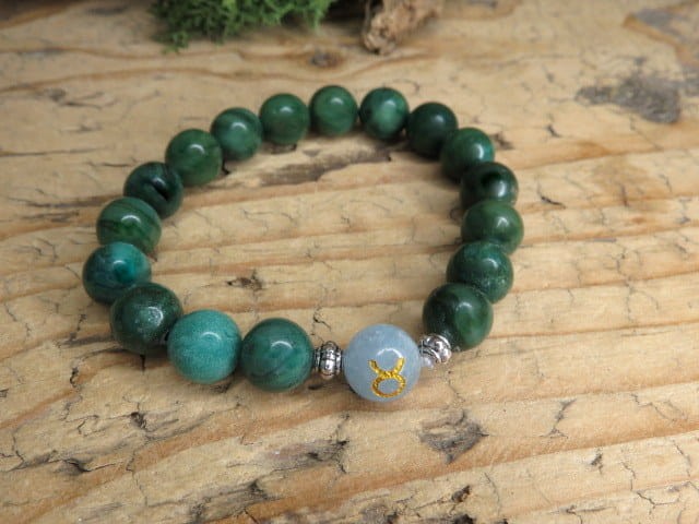 Bransoletka zodiakalna Byk – nefryt