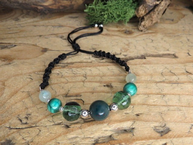 Kamienie dla znaku zodiaku Byk * bransoletka zodiakalna makrama