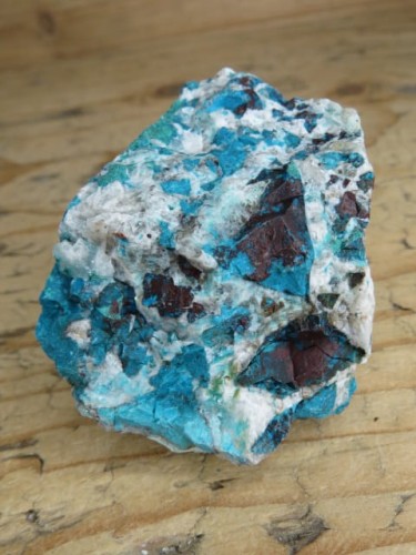 Chryzokola z malachitem z Peru – naturalny okaz kolekcjonerski o niebiesko-zielonej barwie.