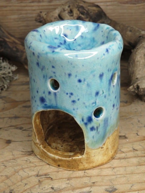 Kominek do aromaterapii ceramiczny – niebieski rękodzieło