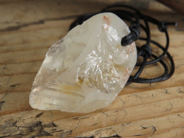 cytryn kamień bogactwa - talizman na rzemieniu