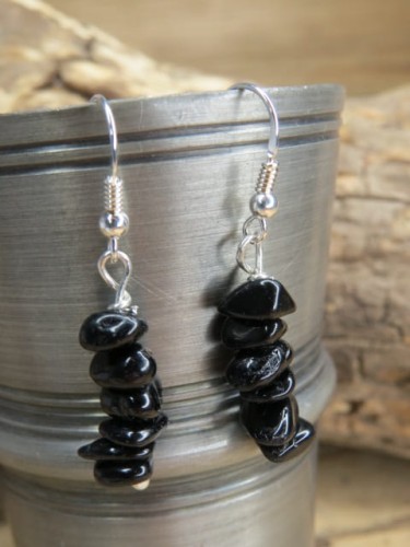 turmalin czarny * kolczyki