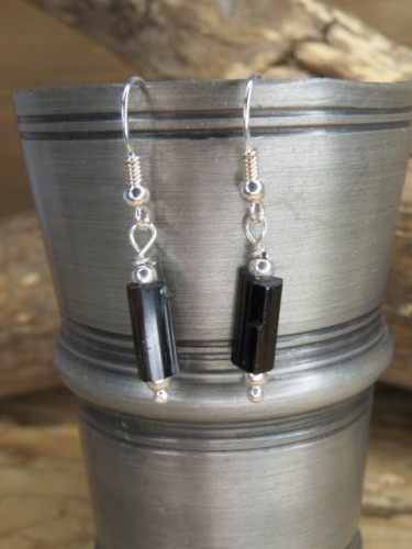 turmalin czarny * kolczyki